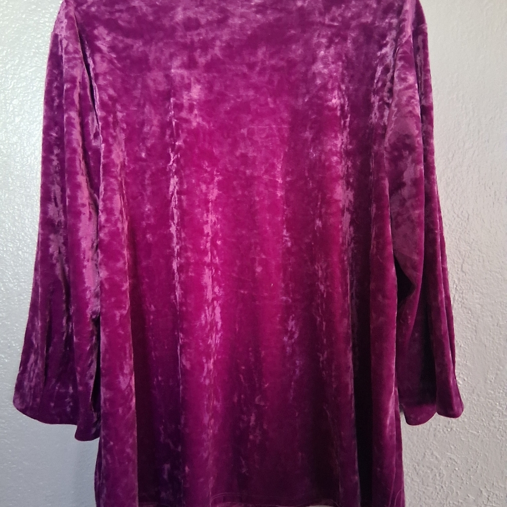 J Jill NWT Velvet 3/4 Sleeve Popover Top Sugarbeet 2X - Picture 7 of 7
